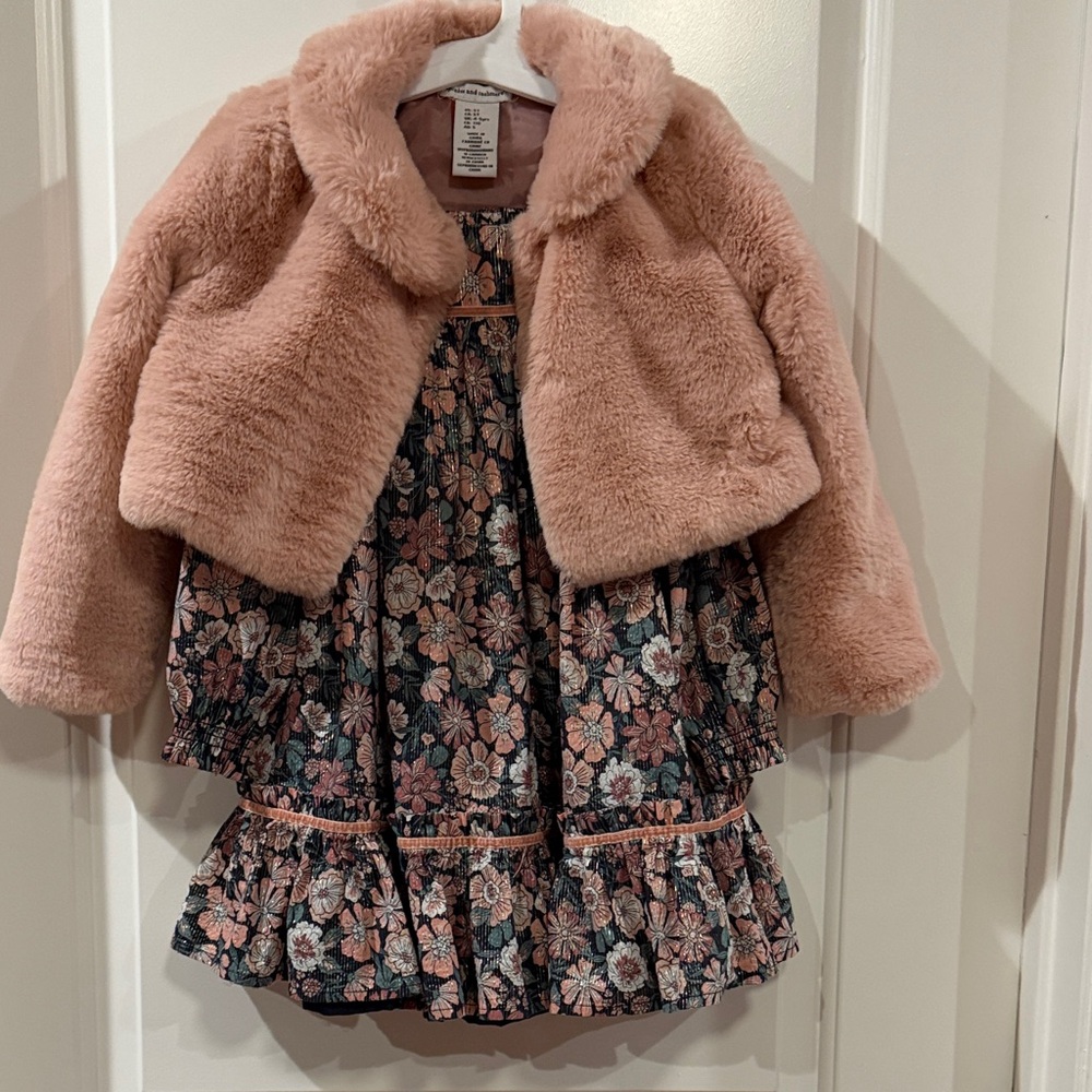 cupcakes & cashmere Pink Jacket and Floral Dress Set